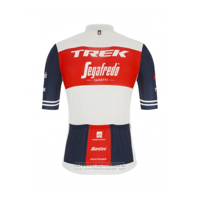 2021 Fahrradbekleidung Trek Segafredo Wei Tief Blau Trikot Kurzarm und Tragerhose